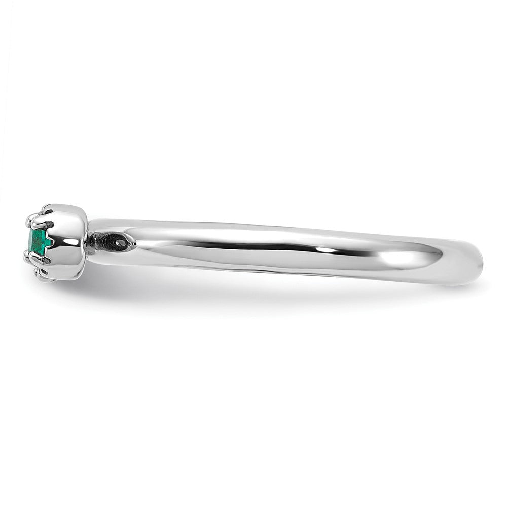 Shop Stylish Rhodium-Plated Sterling Silver Key Ring with Emerald & Topaz