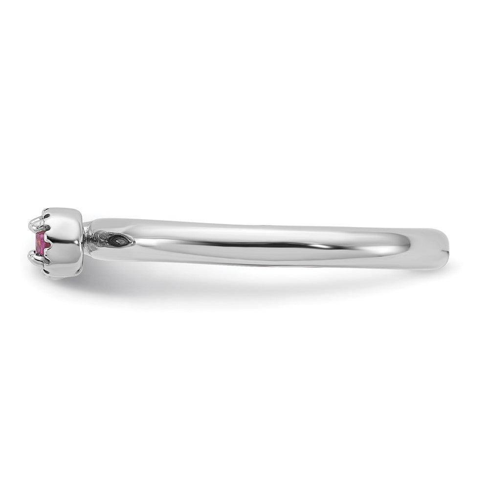 High-Quality Rhodium-Plated Sterling Silver Key Ring with Garnet & Topaz - Stylish!