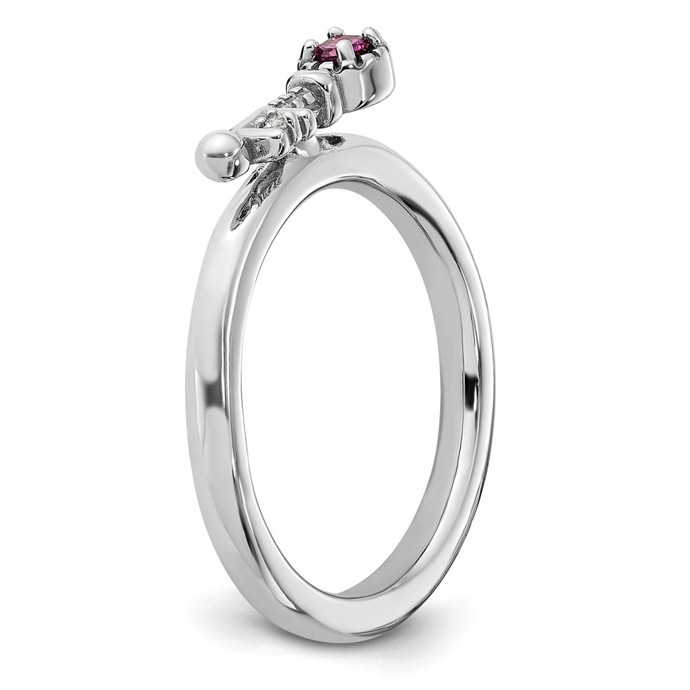 Shop Stylish Rhodium-Plated Sterling Silver Key Ring with Garnet & Topaz