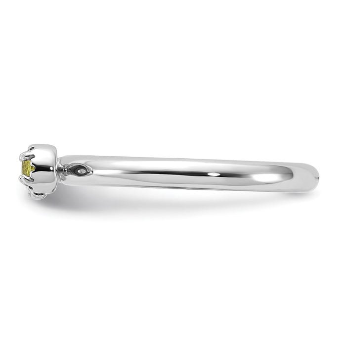 Buy Stylish Rhodium-Plated Sterling Silver Stackable Key Ring, Peridot & Topaz-3