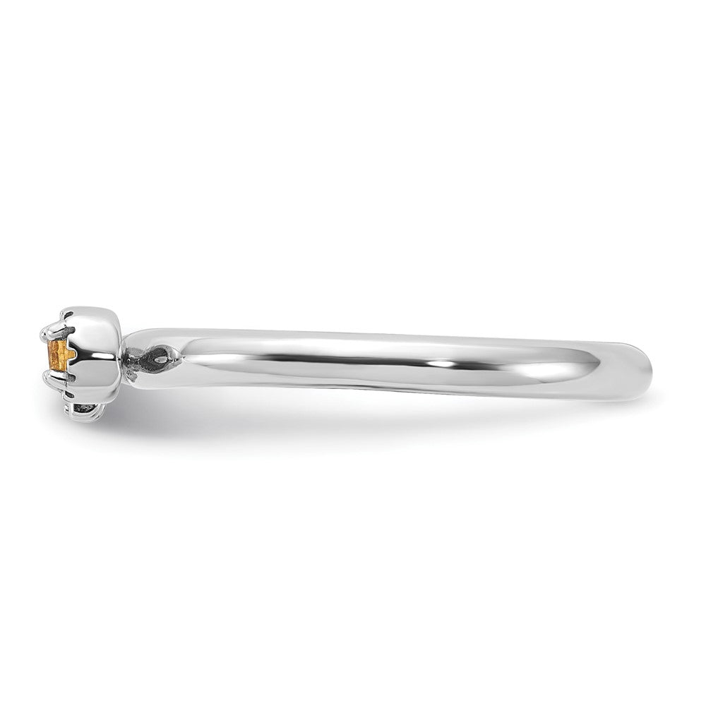 Exclusive Rhodium-Plated Sterling Silver Key Ring with Citrine & Topaz Accents