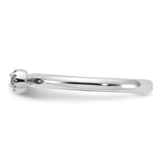 Shop Stylish Rhodium-Plated Sterling Silver Key Ring with Topaz Accents-3
