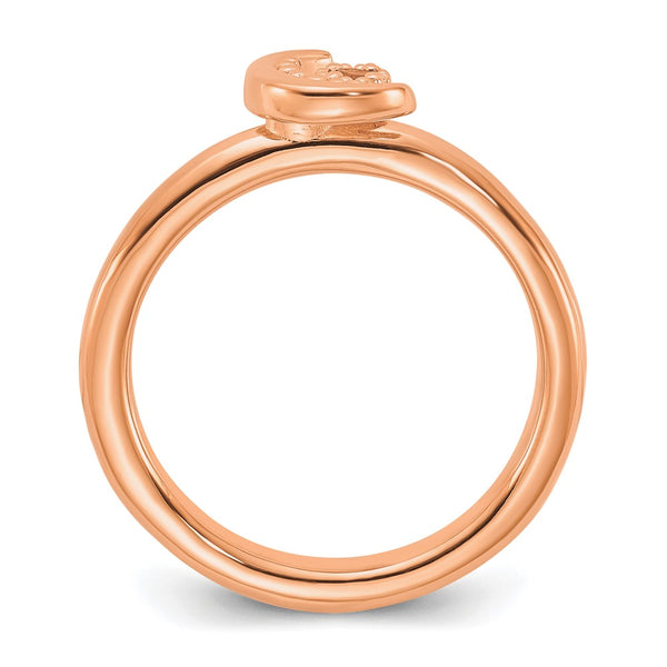 Rose Gold-Plated Citrine Moon Ring in Sterling Silver - 14K