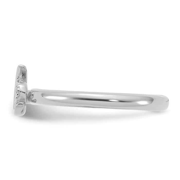 High-Quality Rhodium-Plated Citrine Moon Ring - Stylish Sterling Silver Design-3