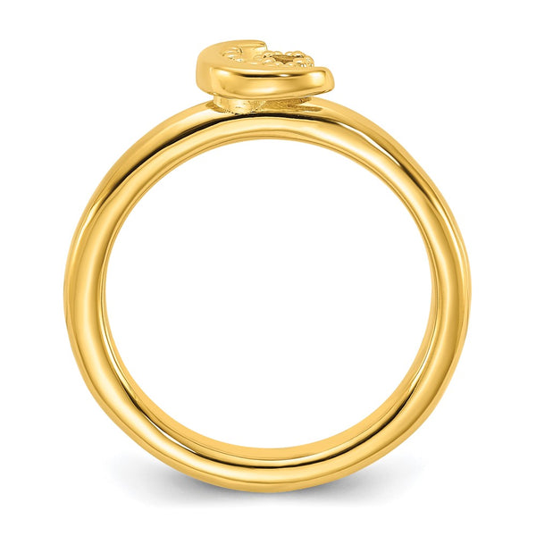 Gold-Plated Citrine Moon Ring in Sterling Silver