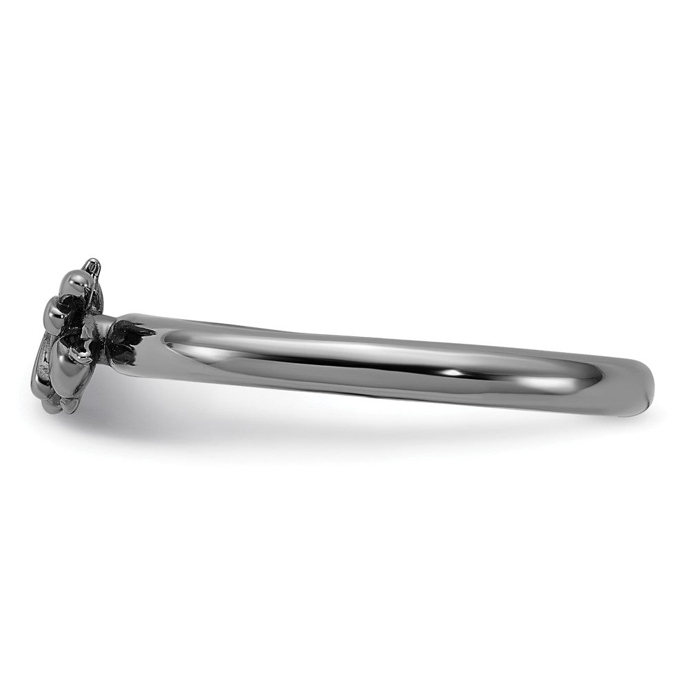 Shop Stylish Sterling Silver Stackable Bee Ring with Black Rhodium Finish