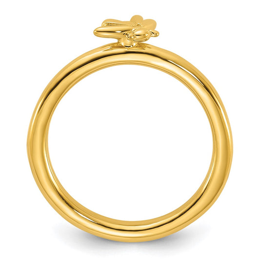 Exclusive Gold-Plated Bee Ring - Stylish Sterling Silver, Stackable Design