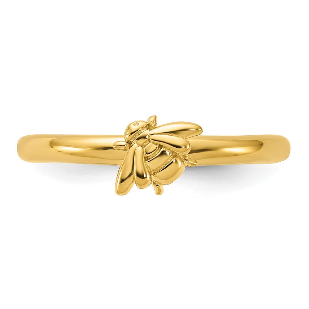 High-Quality Gold-Plated Bee Ring in Sterling Silver - Stylish & Stackable