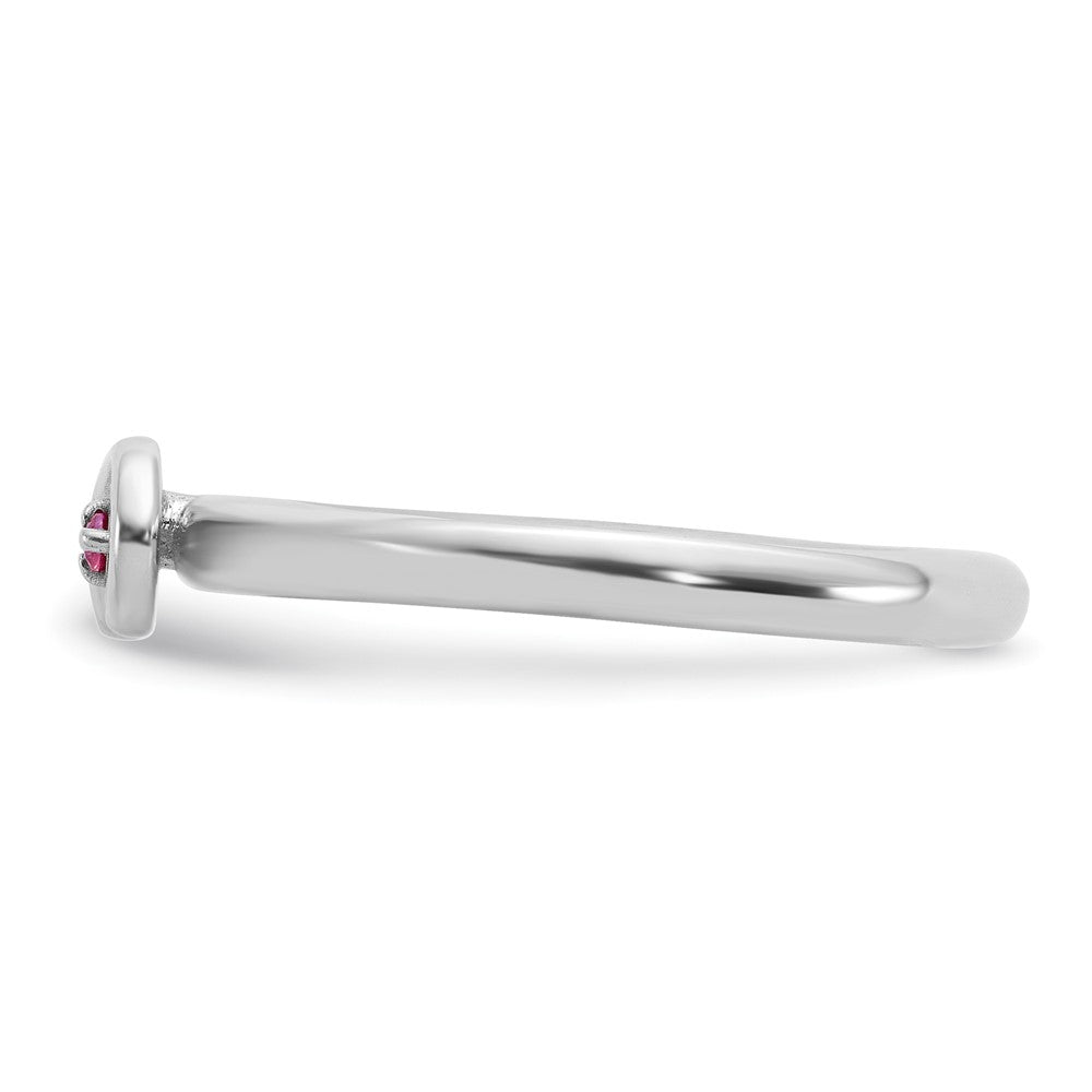 Shop Stylish Sterling Silver Rhodium-Plated Infinity Ring with Created Ruby