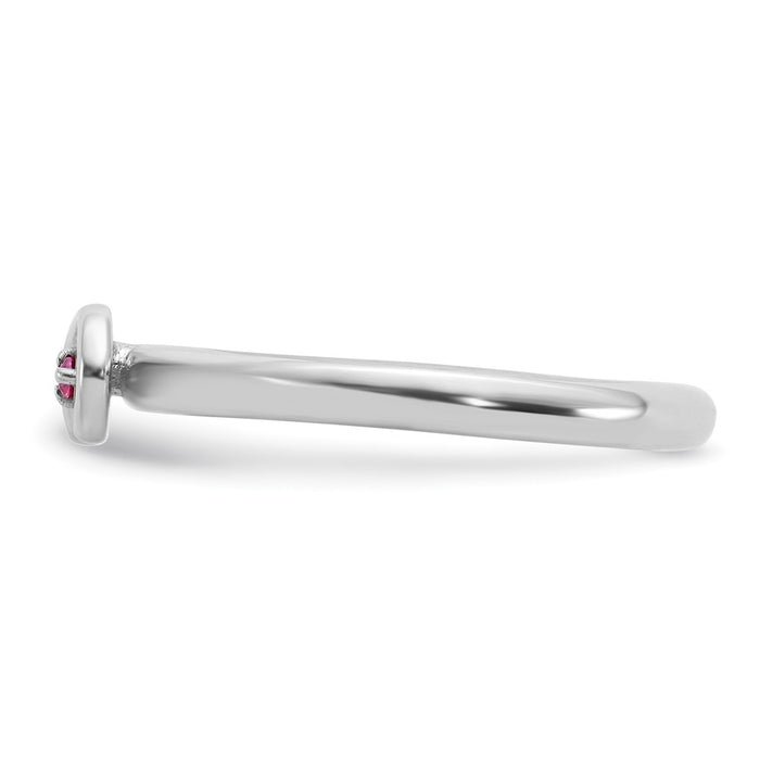Shop Stylish Sterling Silver Stackable Infinity Ring with Ruby Accent - 14K-3