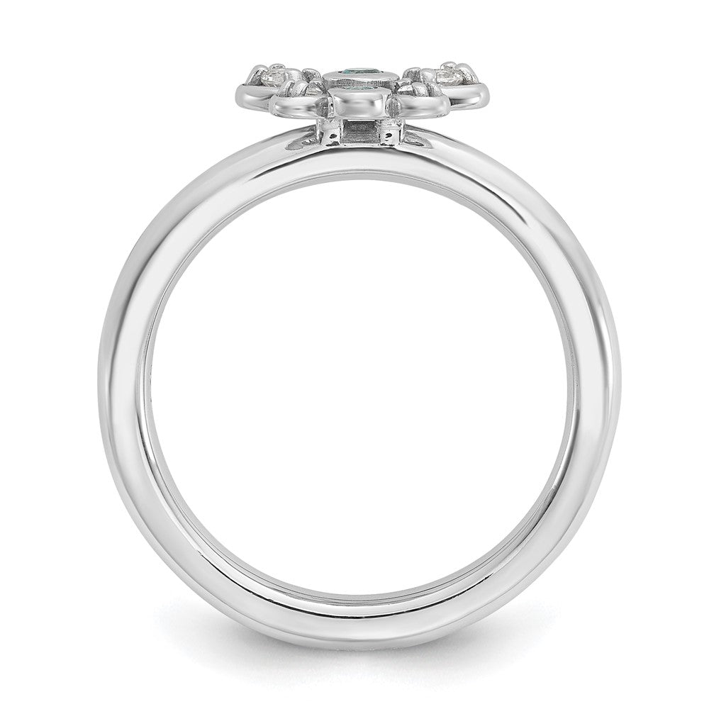 Shop Stylish Sterling Silver Stackable Butterfly Ring | 14K Rhodium-Plated, Topaz