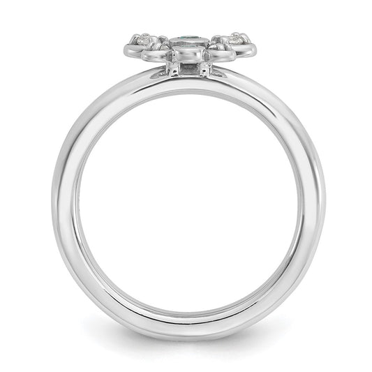 Shop Stylish Sterling Silver Stackable Butterfly Ring | 14K Rhodium-Plated, Topaz