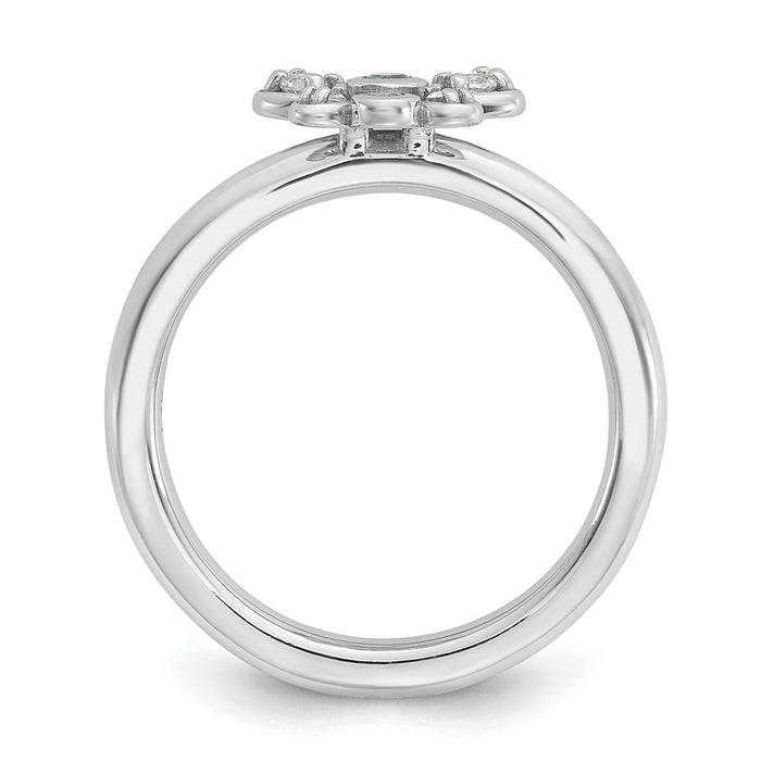 Shop Stylish Sterling Silver Stackable Butterfly Ring | .85mm, Rhodium-Plated, Topaz-2