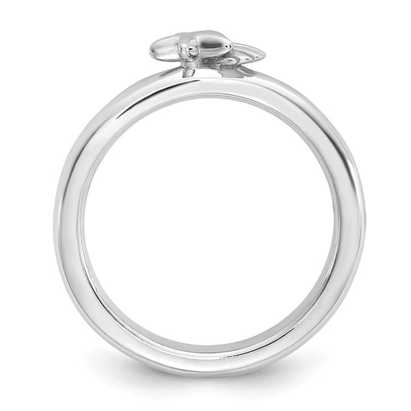 Sterling Silver Rhodium-Plated Stackable Starfish Ring