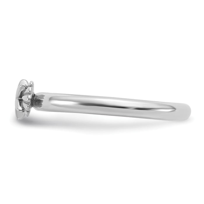 Shop Stylish Sterling Silver Rhodium-Plated Stackable Starfish Ring - Affordable-3