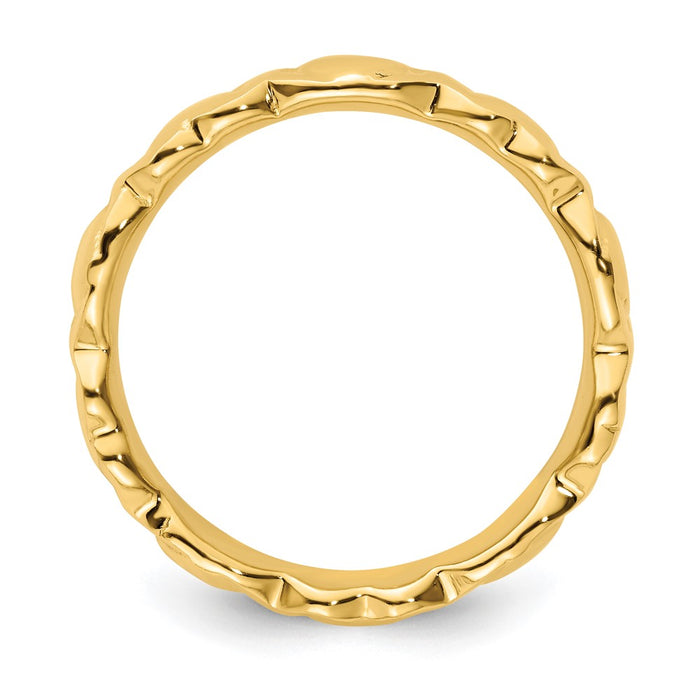 Shop Exclusive Gold-Plated Hearts Ring in Sterling Silver - Stylish Stackable Design-2