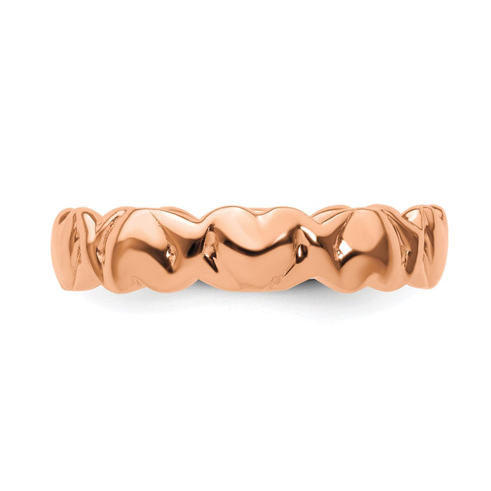 Buy Exclusive Sterling Silver Stackable Heart Ring with Pink Plating - Stylish!-3