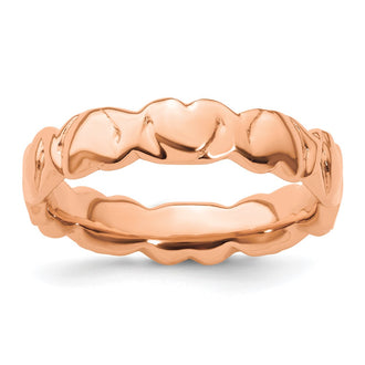 Exclusive Pink-Plated Heart Stackable Ring in Sterling Silver | Stylish Value
