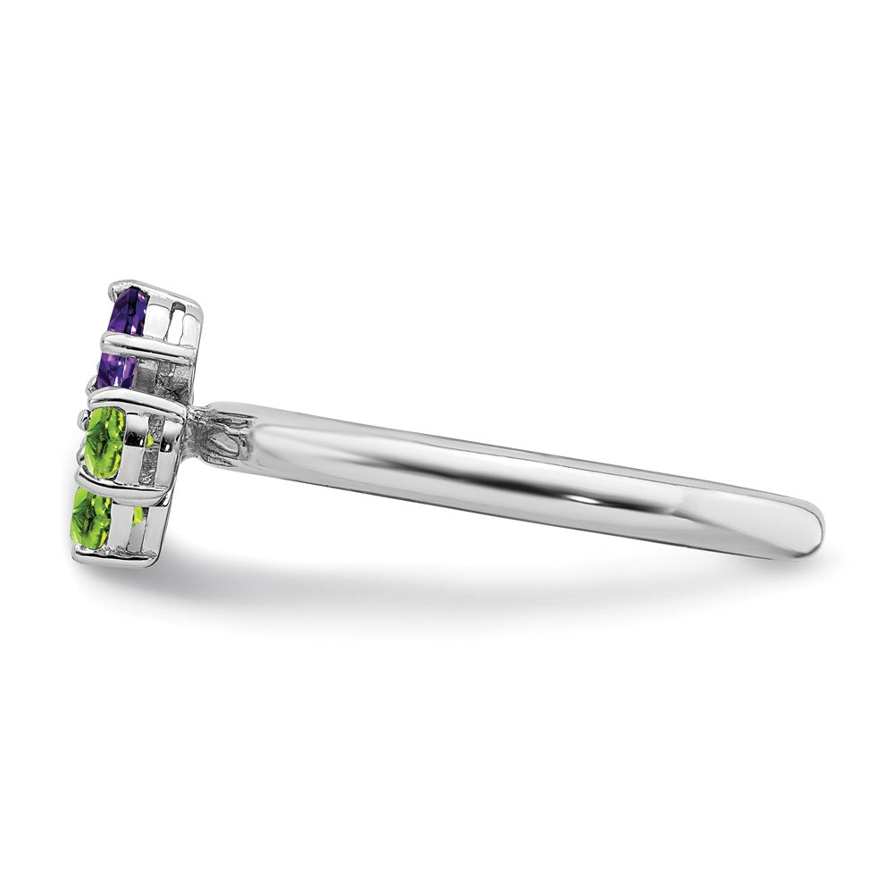 Exclusive Sterling Silver Butterfly Ring with Amethyst & Peridot - Stylish Value