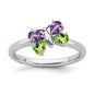 Shop Exclusive Sterling Silver Stackable Butterfly Ring with Amethyst & Peridot-1