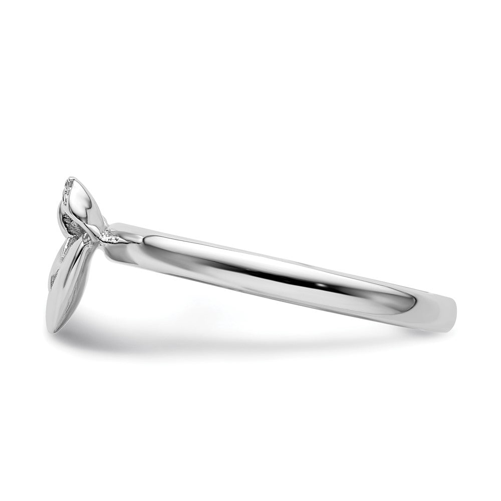 Buy Stylish Sterling Silver Heart & Bow Diamond Stackable Ring - 14K Gold Touch