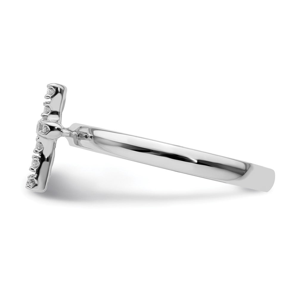 Buy Stylish Sterling Silver Stackable Cross Diamond Ring - 14K Gold Accent