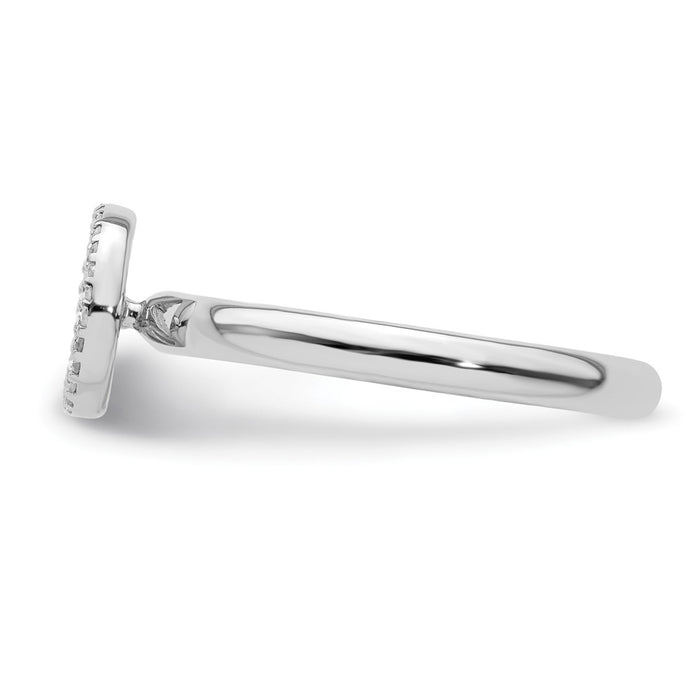 Exclusive Sterling Silver Diamond-Studded Stackable Peace Symbol Ring | Stylish Design-3