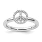 Exclusive Sterling Silver Stackable Peace Symbol Ring with Diamond Accents-1