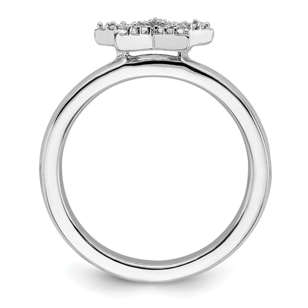 Sterling Silver Stackable Star Diamond Ring