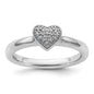 Buy Exclusive Sterling Silver Heart Diamond Stackable Ring - Stylish Design!-2
