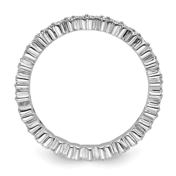 Sterling Silver Diamond Heart Stackable Ring - Style GR1-1009351