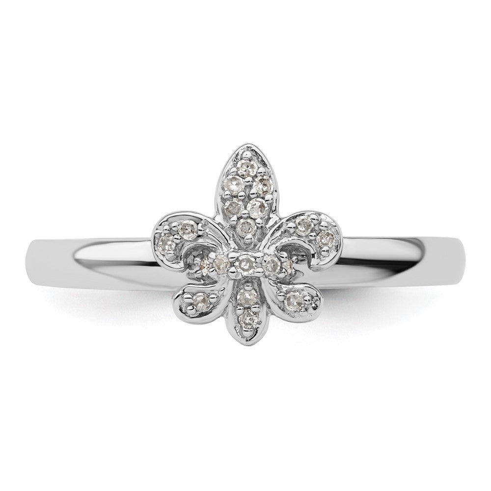 Buy Stylish 14K Gold Fleur De Lis Diamond Ring - High-Quality Stackable Design