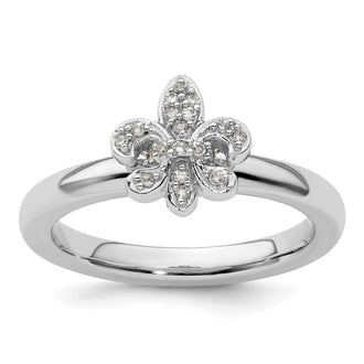 Buy Stylish 14K Gold Fleur De Lis Diamond Ring - High-Quality Stackable Design