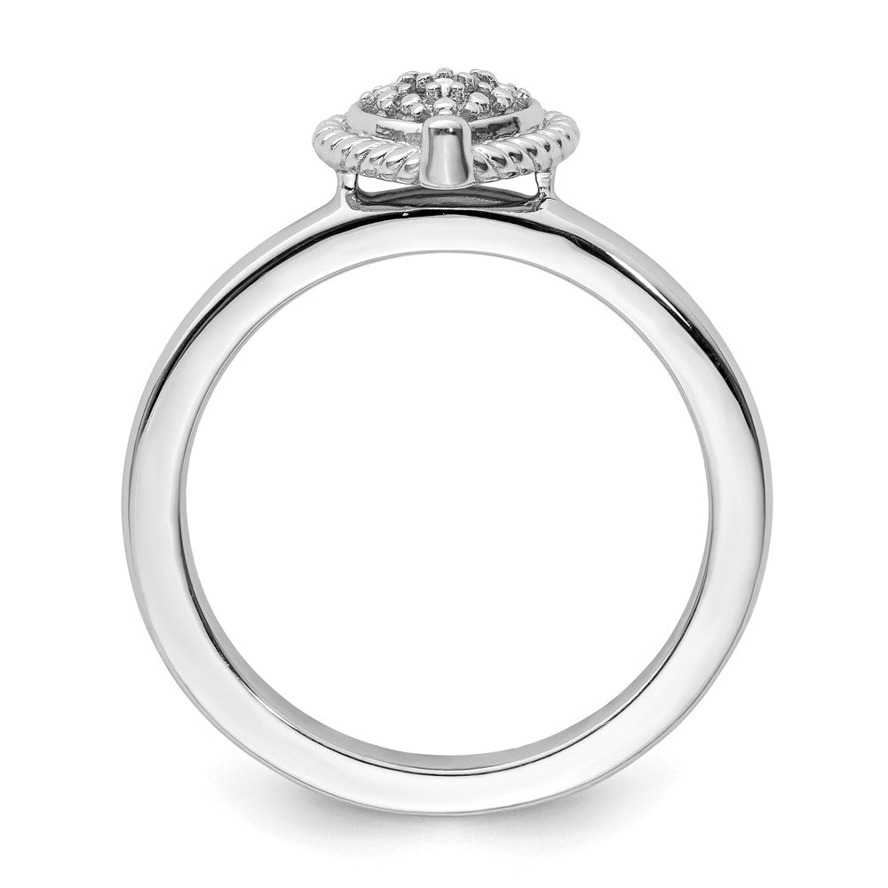 Buy Stylish Sterling Silver Heart Diamond Stackable Ring - 14K Gold Accent