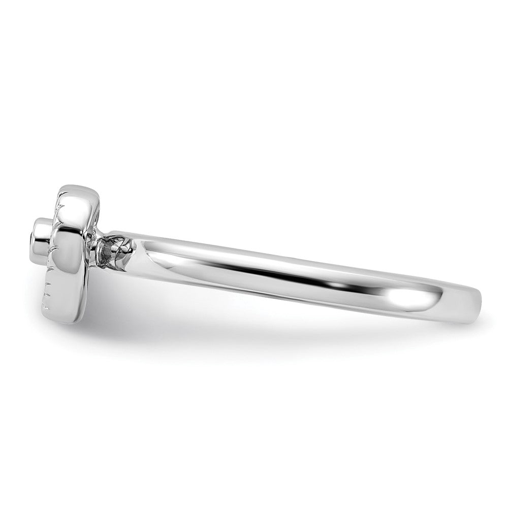 Exclusive Sterling Silver Heart Diamond Stackable Ring - Stylish Design