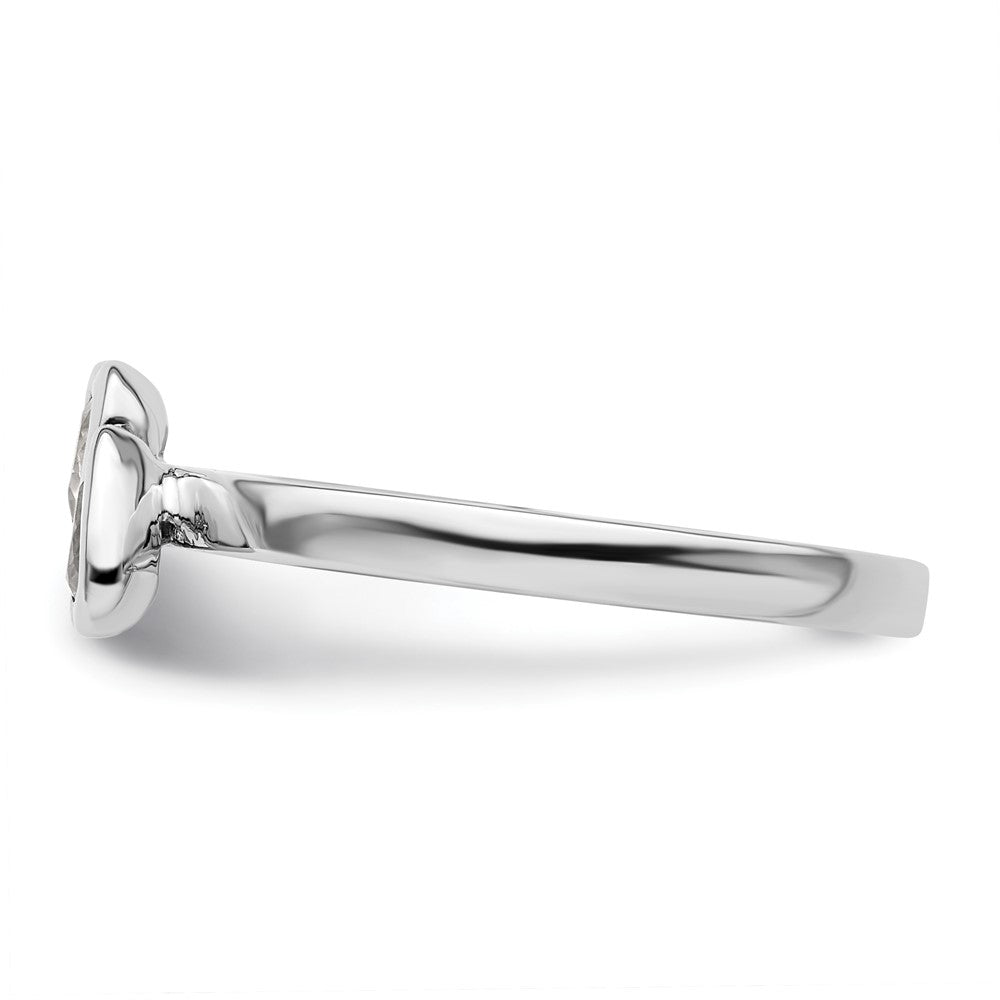 Buy Exclusive Sterling Silver Double Heart Ring with White Topaz Accents
