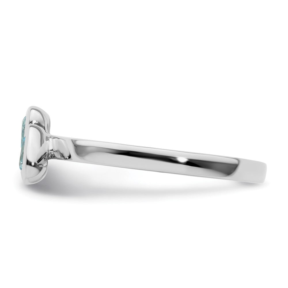Shop Stylish Sterling Silver Double Heart Ring with Blue Topaz Accents
