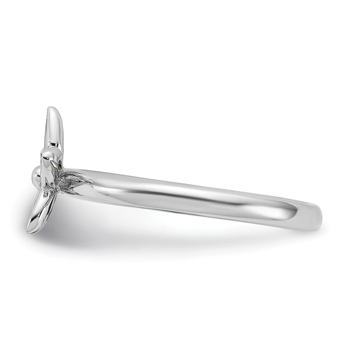 High-Quality Sterling Silver Peridot Flower Stackable Ring | Affordable Luxury-3