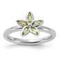 High-Quality Sterling Silver Peridot Flower Stackable Ring | Affordable Luxury-1