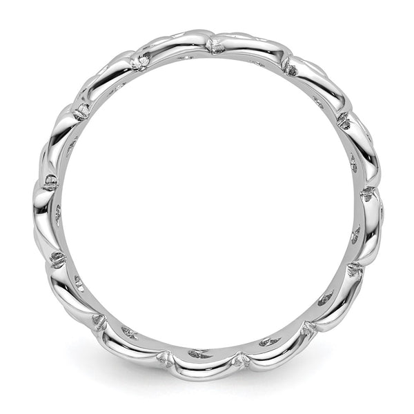Polished Heart Stackable Ring in Sterling Silver