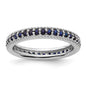 Shop Stylish Polished Sterling Silver Stackable Eternity Ring with Sapphire-1