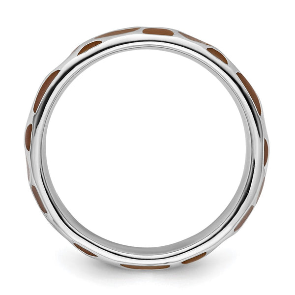 Polished Enameled Animal Print Stackable Ring in Sterling Silver - Style GR1-1019052