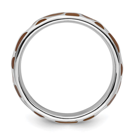 High-Quality Stylish Animal Print Stackable Ring in Sterling Silver - 14K Gold Accent