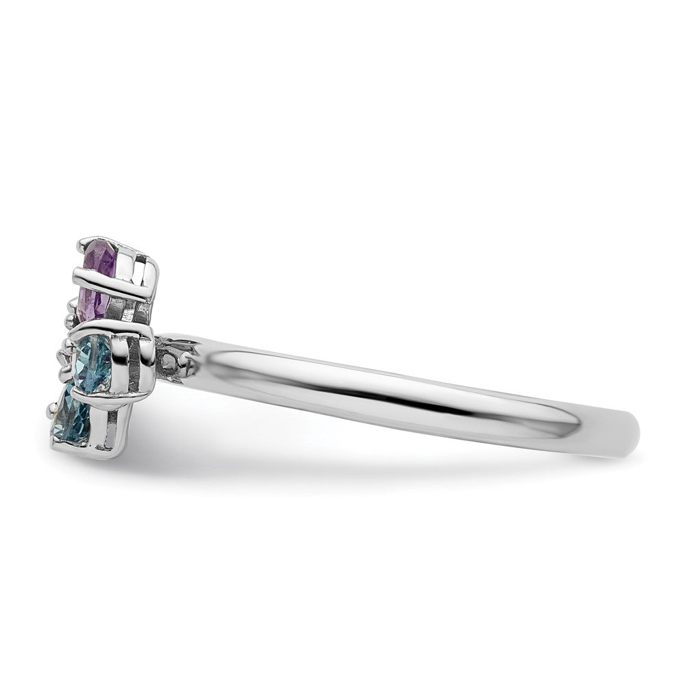 Buy Stylish Polished Sterling Silver Stackable Butterfly Ring - 14K Gold Accent