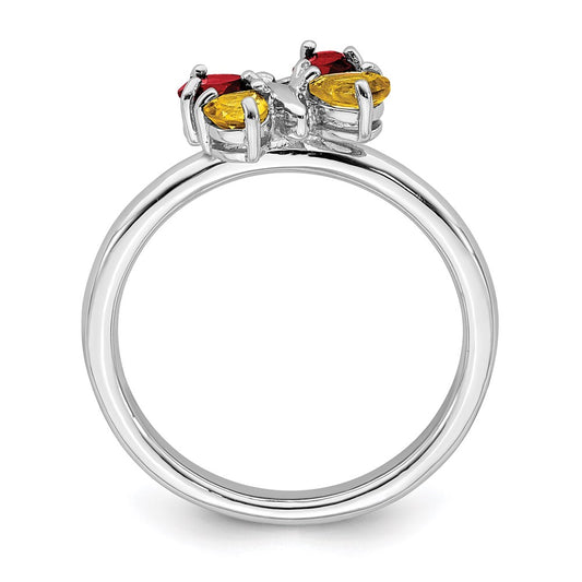 Shop Stylish Polished Sterling Silver Butterfly Ring - 14K Gold Accent, Value!