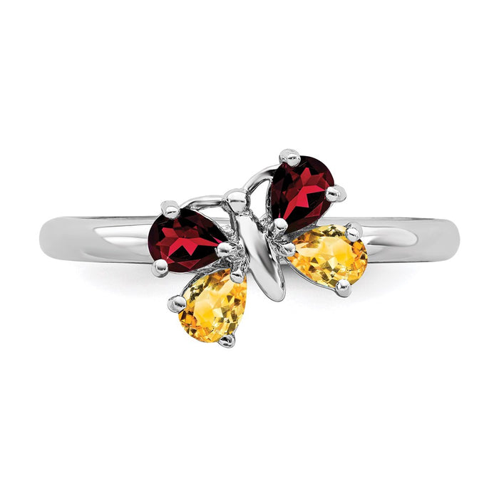 Shop Stylish Polished Sterling Silver Butterfly Ring - 14K Gold Accent, Value!-4