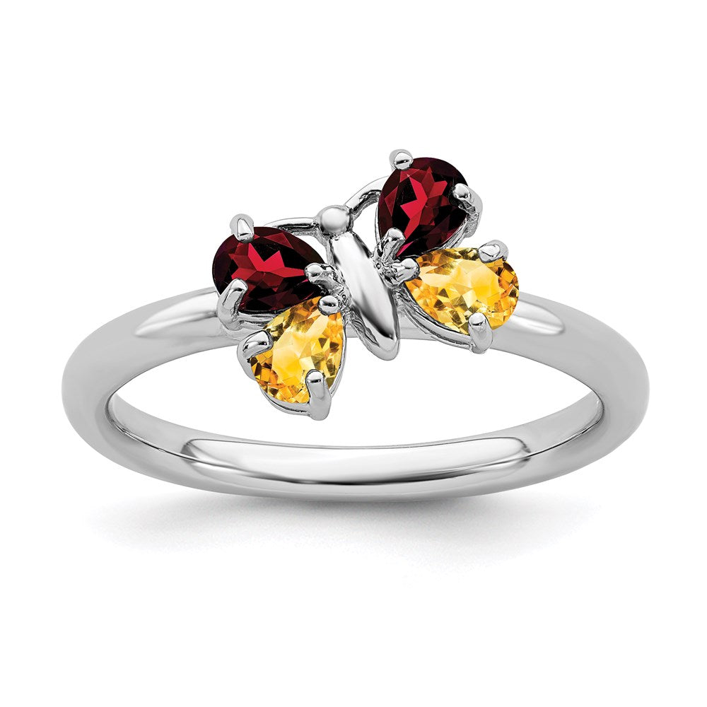 Shop Stylish Polished Sterling Silver Butterfly Ring - 14K Gold Accent, Value!
