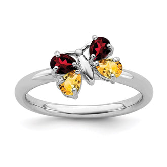Shop Stylish Polished Sterling Silver Butterfly Ring - 14K Gold Accent, Value!