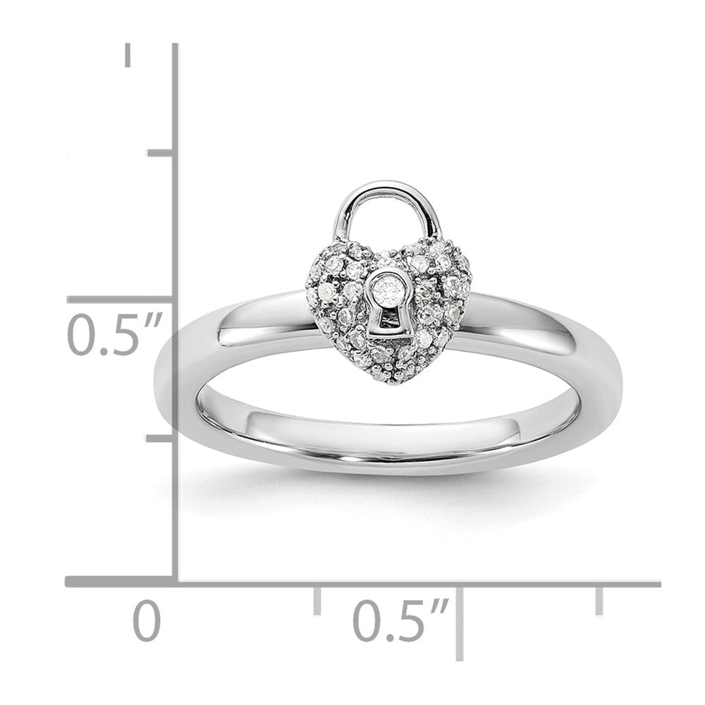 Exclusive Polished Diamond Heart Lock Ring - 14K Gold & Stylish Stackable Design