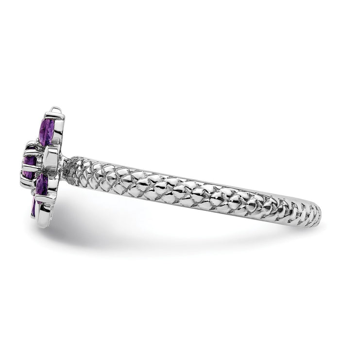 High-Quality Amethyst Stackable Ring in Sterling Silver - Stylish Value Jewelry-3